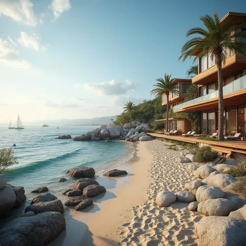 beachfront,3d rendering,render,beach resort,holiday villa,cryengine,renderings,dream beach,oceanfront,beach landscape,amanresorts,seaside view,fresnaye,seaside resort,the hotel beach,3d rendered,renders,3d render,shorefront,dunes house,Photography,General,Realistic