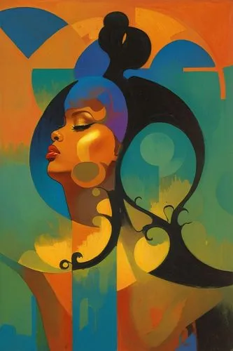 oshun,african art,african woman,woman silhouette,sankofa,baoshun,jagannathan,woman thinking,ivorian,diwata,art deco woman,nielly,feitelson,mcginness,shikhmuradov,duenas,shobana,oil on canvas,etam,oil 