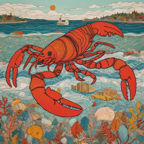 Write a descriptive paragraph about a tranquil beach where lobsters roam freely.,maine,lobsters,crayfish,lobster,american lobster,river crayfish,crayfish party,crustacean,crayfish 1,crab boil,crustace