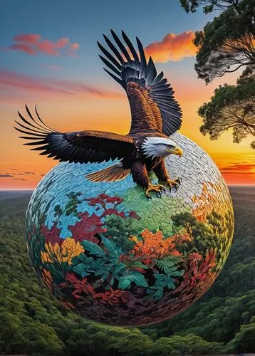 world digital painting,yard globe,terrestrial globe,little planet,african eagle,crystal ball-photography,bird kingdom,eagle eastern,eagle illustration,mother earth,photo manipulation,hot-air-balloon-valley-sky,spirit ball,hot air balloon,bird bird kingdom,hot air balloon ride,image manipulation,bird perspective,globe,nature bird,Illustration,Black and White,Black and White 01