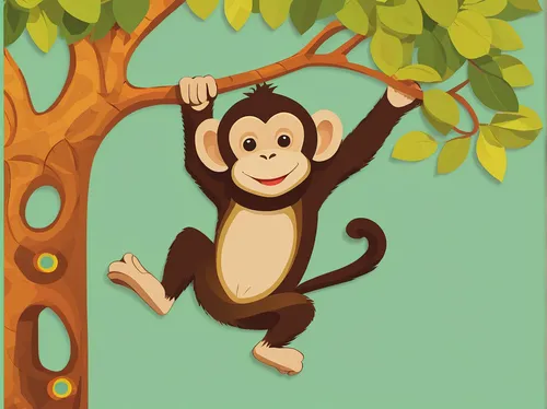 Create a lively sticker png with a joyful monkey swinging from a tree.,monkey,baby monkey,monkey gang,the monkey,barbary monkey,monkeys band,cheeky monkey,primate,monkey family,monkeys,tarzan,he is cl