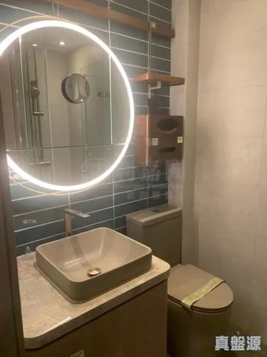 background,luxury bathroom,modern minimalist bathroom,visual effect lighting,led lamp,wall lamp,under-cabinet lighting,douhua,track lighting,shower bar,shower door,wood mirror,shower base,bathroom,wal