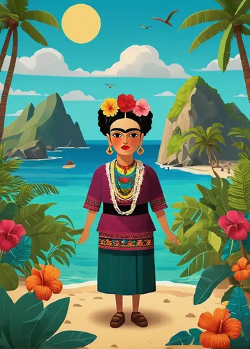 moana,hula,luau,polynesian girl,samoa,tahiti,polynesian,pocahontas,polynesia,kalua,aloha,south pacific,bora-bora,moorea,frida,lilo,napali,lombok,pachamama,mai tai,Art,Artistic Painting,Artistic Painting 31