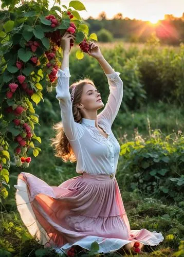 girl picking apples,woman eating apple,cherry orchard,fruit picking,apple orchard,picking apple,Photography,General,Realistic