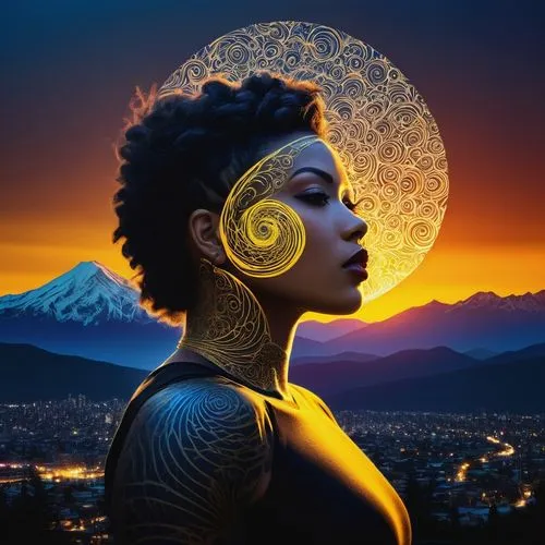 solar plexus chakra,afrofuturism,oshun,baoshun,world digital painting,digital art,earth chakra,zodiac sign libra,samsara,nibbana,digital artwork,meditator,connectedness,oracular,zen,buddha,niobe,siddharta,shambhala,dhammapada,Photography,Artistic Photography,Artistic Photography 06