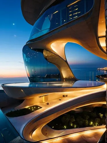 modern building on the sea,futuristic architecture,futuristic art museum,yacht exterior,hotel barcelona city and coast,dubay,futuristic landscape,hotel w barcelona,burj al arab,aldar,jumeirah,modern a