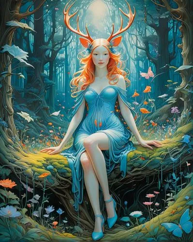 faerie,naiad,ostara,fairie,dryad,actaeon,faun,beltane,seelie,kupala,cernunnos,fauns,titania,rusalka,fae,maenads,dryads,water nymph,faery,fantasy art,Conceptual Art,Fantasy,Fantasy 04