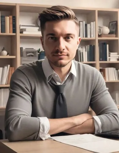 Expressão de bravo,a man is sitting at the computer desk,businesman,blur office background,real estate agent,office worker,financial advisor,accountant,Digital Art,Flat Papercut