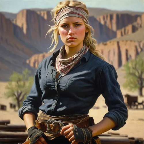 western,american frontier,girl with gun,wild west,woman holding gun,girl with a gun,western riding,cheyenne,ranger,piper,drover,female worker,female warrior,cowgirl,desert background,cowgirls,buckskin,woman of straw,holding a gun,portrait background,Art,Classical Oil Painting,Classical Oil Painting 32