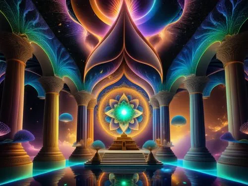 sanctum,qabalah,rosicrucian,portal,oracular,sacred art,atlantean,3d fantasy,rosicrucianism,innervate,legendarium,akashic,shambhala,fantasy picture,fractal environment,somtum,art deco background,the throne,world digital painting,hermeticism,Illustration,Realistic Fantasy,Realistic Fantasy 20