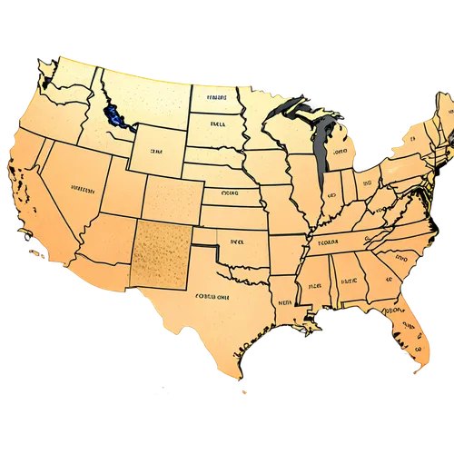 USA map, geographical features, continent outline, national borders, state lines, detailed topography, mountain ranges, rivers, lakes, coastlines, urban areas, roads, highways, 3/4 composition, aerial