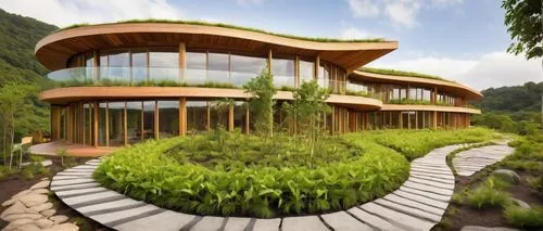 forest house,dunes house,landscaped,house in mountains,futuristic architecture,modern architecture,modern house,grass roof,luxury property,house in the mountains,timber house,asian architecture,guizhou,roof landscape,residential house,beautiful home,hahnenfu greenhouse,luxury home,tropical house,hushan,Illustration,Paper based,Paper Based 22