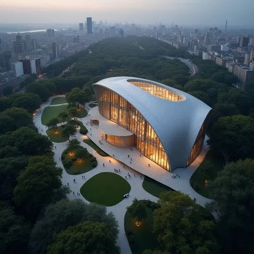 safdie,futuristic art museum,musical dome,golden pavilion,auditorio,niemeyer