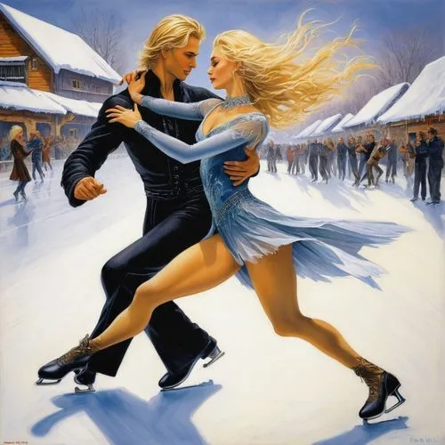 ice dancing,figure skate,ice skate,figure skater,ice skating,ice rink,ice skates,figure skating,women's short program,winter sports,skating rink,woman free skating,skaters,winter sport,synchronized skating,latin dance,ice racing,square dance,country-western dance,dancesport,Illustration,Realistic Fantasy,Realistic Fantasy 06