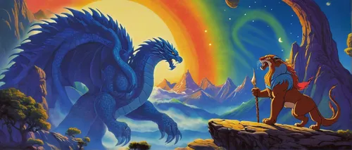 unicorn background,unicorn and rainbow,fantasy picture,landmannahellir,children's background,primeval times,3d fantasy,fantasy world,unicorn art,animal kingdom,mythical creatures,rainbow unicorn,unicorns,background image,fantasia,unicorn,kelpie,guards of the canyon,fantasy art,dinosaurs,Illustration,Children,Children 01