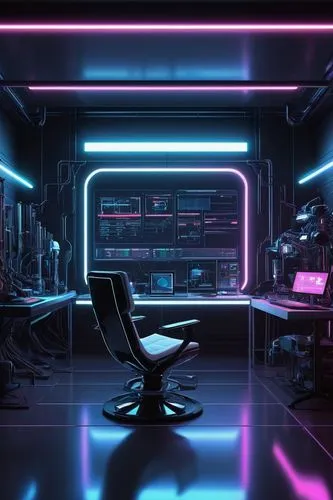 neon human resources,computer room,sci fi surgery room,cyber,cyberspace,working space,cyberpunk,computer desk,ufo interior,computer workstation,neon coffee,blur office background,modern office,the server room,neon light,neon,neon lights,desk,80's design,scifi,Illustration,Black and White,Black and White 29