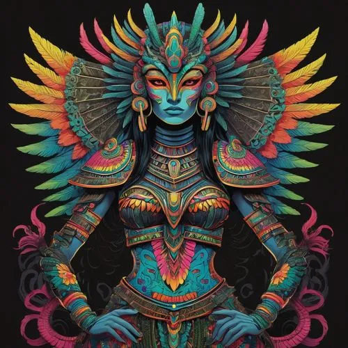 vishnu,garuda,neon body painting,ashkali,dakini,shiva,Illustration,Paper based,Paper Based 19