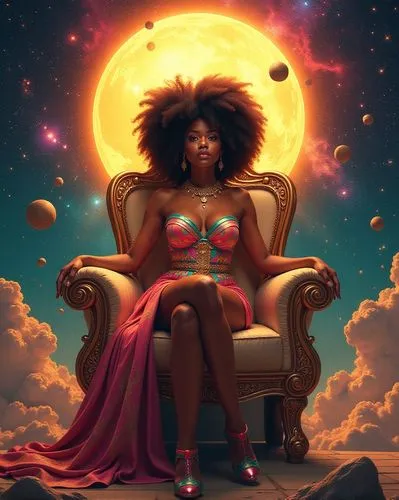 afrofuturism,oshun,afrocentrism,ledisi,womanist,afrocentric,Illustration,Retro,Retro 01