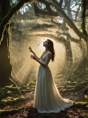 spiderweb,spider silk,faery,faerie,fantasy picture,spider web,spider's web,photo manipulation,mystical portrait of a girl,ballerina in the woods,spider net,photomanipulation,galadriel,sylphs,dream catcher,spiderwebs,dreamcatcher,enchantment,fairies aloft,celtic woman,Conceptual Art,Fantasy,Fantasy 29