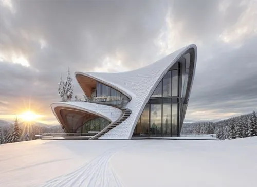 snowhotel,snow house,snow shelter,futuristic architecture,crooked house,winter house,snow roof,house in mountains,house in the mountains,futuristic art museum,cubic house,snow ring,snow slope,cube house,modern architecture,alpine style,mountain hut,ski facility,the cabin in the mountains,avalanche protection,Common,Common,Natural