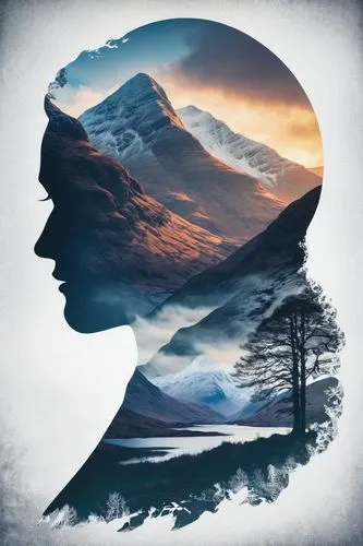 woman thinking,woman silhouette,self hypnosis,silhouette art,double exposure,photomanipulation,mother earth,virtual identity,mind-body,mystical portrait of a girl,photo manipulation,self-consciousness,ruminate,image manipulation,head woman,avatar,women silhouettes,connectedness,woman's face,ruminating,Photography,Artistic Photography,Artistic Photography 07