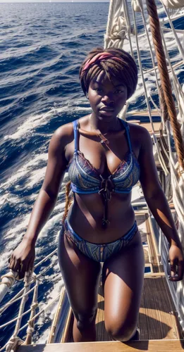 brown sailor,girl on the boat,seafaring,at sea,sails,ebony,sailing,delta sailor,the sea maid,plus-size model,windjammer,full-rigged ship,on a yacht,nautical star,sea sailing ship,tall ship,african american woman,polynesian,inflation of sail,boat operator