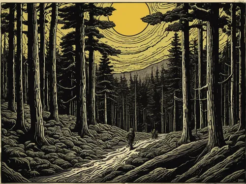 cool woodblock images,woodcut,spruce forest,woodblock prints,coniferous forest,the forests,forest road,forest landscape,yellow fir,pine forest,temperate coniferous forest,spruce-fir forest,the forest,larch forests,forest,forest of dreams,deciduous forest,fir forest,forest dark,forests,Illustration,Vector,Vector 15