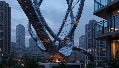 tiger and turtle,eurotower,songdo,undershaft,futuristic architecture,skybridge,chongqing,heatherwick,steel tower,safdie,chengdu,hearst,shangai,chicago,pudong,sathorn,passerelle,modern architecture,the energy tower,gehry