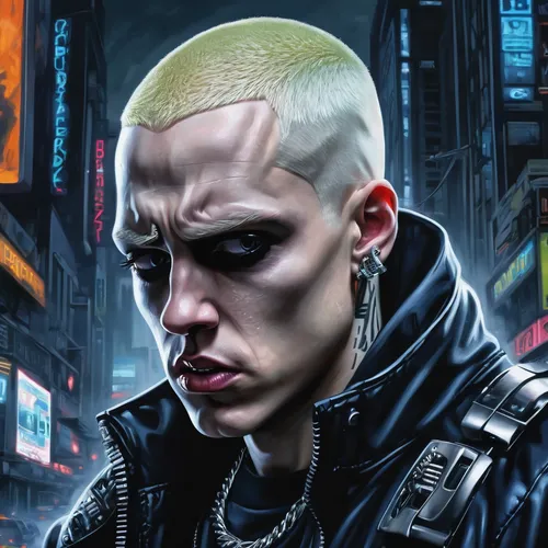 cyberpunk,cyborg,punk,shepard,cyber,streampunk,sci fiction illustration,renegade,buzz cut,mohawk,punk design,mohawk hairstyle,bald,world digital painting,cybernetics,dystopian,silphie,crew cut,soundcloud icon,black city,Conceptual Art,Sci-Fi,Sci-Fi 03