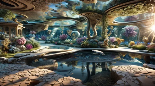 mushroom landscape,fairy world,fractal environment,underwater landscape,mushroom island,fantasy landscape,3d fantasy,underwater oasis,fairy village,fairy forest,futuristic landscape,aquarium,alien world,alice in wonderland,fantasy world,aquariums,coral reef,fantasy picture,mandelbulb,underwater playground