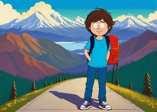 animated cartoon,moc chau hill,cartoon video game background,mountain guide,dipper,high-altitude mountain tour,alaska,patagonia,portrait background,mountain fink,vector art,landscape background,hiker,alpine crossing,art background,denali,the spirit of the mountains,mountain hiking,olympic mountain,mountain,Conceptual Art,Daily,Daily 19