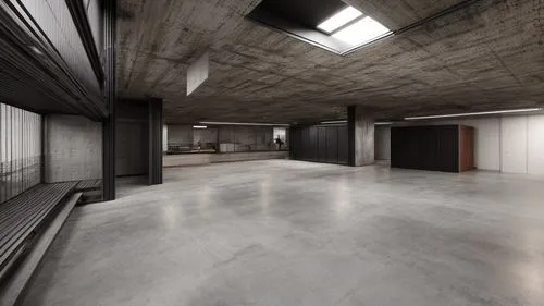 concrete ceiling,exposed concrete,loft,3d rendering,modern kitchen interior,modern kitchen,hallway space,interior modern design,render,cubic house,modern minimalist kitchen,core renovation,archidaily,basement,concrete construction,concrete,kitchen design,dunes house,penthouse apartment,daylighting,Commercial Space,Working Space,Urban Industrial