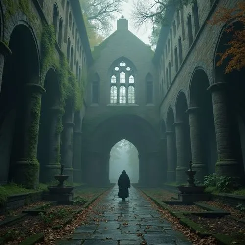 haunted cathedral,hall of the fallen,theed,monastery,corvo,eerie,the mystical path,gothicus,pilgrimage,volturi,labyrinthian,corridors,castlevania,mdiv,odditorium,citadel,haunted castle,ghost castle,pathway,briarcliff,Photography,General,Realistic