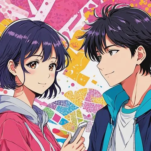 Imagine a nostalgic romance set in the 90s where two teenagers connect through instant messaging.,tomoharu,mabuchi,hideharu,colorful heart,mamoru,shinran,animeigo,teika,shigeharu,sarumi,futari,valenti