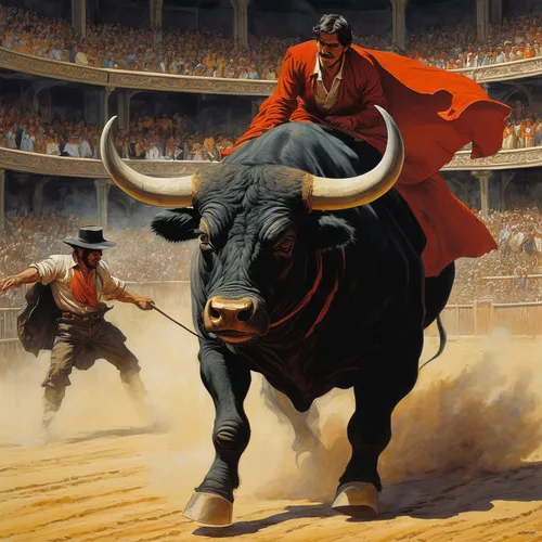 Write a thrilling story about a bull named Toros who escapes from a bullfighting arena.,bullfight,bullfighting,bulls,matador,bull riding,bull,dow jones,bulls eye,capital markets,oxen,bullish,stock exc