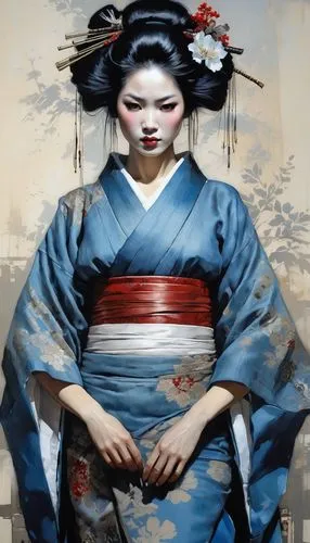 geisha girl,geisha,geiko,japanese art,maiko,geishas,arhats,japanese woman,oiran,uemura,kuniyoshi,ugetsu,bunraku,japanese culture,kazumi,heian,daiyu,oriental girl,dongbuyeo,hakuho,Illustration,Paper based,Paper Based 12