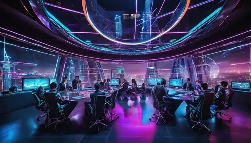 cybercafes,spaceship interior,ufo interior,nightclub,cyberport,futuristic art museum,computer room,cybercity,the server room,cyberview,cyberworld,o2 tower,cyberscene,cybercafe,vdara,neon human resources,skyloft,cyberarts,cybertown,cyberpunk,Conceptual Art,Fantasy,Fantasy 26