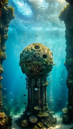 sunken church,underwater playground,atlantica,under sea,underwater oasis,ocean underwater,Photography,General,Natural