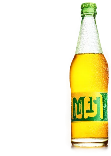 Miller Lite, beer bottle, golden yellow label, green glass, frosty condensation, solo, macro shot, shallow depth of field, soft natural light, 3/4 composition, product photography style.,mhl,lilt,mvl,