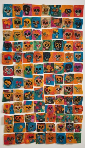 Compose a heartwarming poem capturing the essence of Catrinas mexicanas celebrating Dia de los Muertos.,tribal masks,aboriginal art,owl pattern,fish collage,sugar skulls,african masks,aboriginal artwo