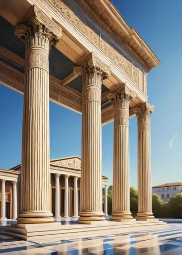 doric columns,zappeion,peristyle,greek temple,three pillars,glyptothek,colonnades,columns,colonnade,pillars,colonnaded,neoclassical,roman columns,doric,erechtheion,crillon,palladian,panathenaic,columned,the parthenon,Illustration,Vector,Vector 09