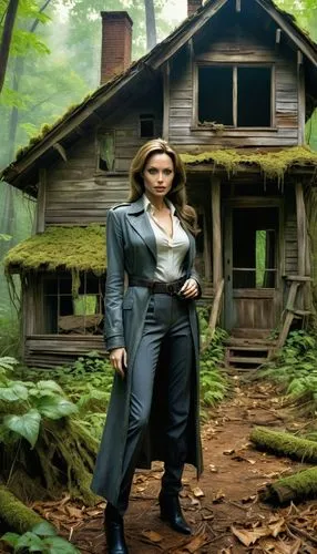 storybrooke,noomi,mayhle,log cabin,witch house,house in the forest,Illustration,Realistic Fantasy,Realistic Fantasy 03