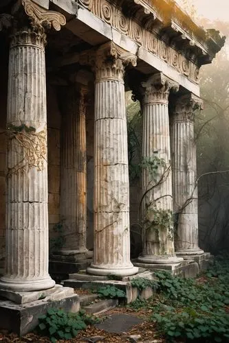 greek temple,doric columns,temple of diana,peristyle,artemis temple,pillars,roman temple,garni,roman columns,columns,ephesus,colonnaded,three pillars,walhalla,poseidons temple,priene,temple of hercules,metapontum,panagora,ancient ruins,Art,Artistic Painting,Artistic Painting 42