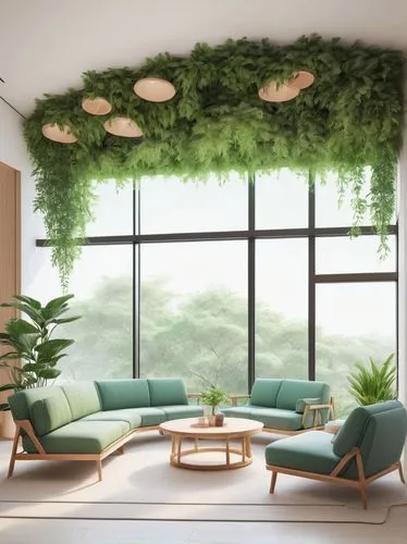 green living,living room,houseplants,sunroom,livingroom,modern living room,house plants,houseplant,sky apartment,sitting room,bamboo curtain,apartment lounge,modern room,green plants,modern decor,indoor,hanging plants,breakfast room,modern minimalist lounge,bamboo plants,Illustration,Paper based,Paper Based 16