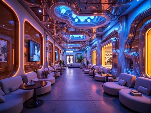 spaceship interior,ufo interior,retro diner,nightclub,train car,spaceliner,spaceship space,sky space concept,railway carriage,diner,rail car,futuristic art museum,yacht exterior,spaceport,lounges,luxury hotel,spaceland,cruise ship,tram car,spaceship