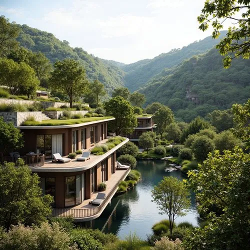 fallingwater,amanresorts,duyvil,tree house hotel,lefay,ecovillages,tungsha,bitan,wudang,ardeche,decebalus,ecovillage,kravice,wuyi,building valley,house in the mountains,taliesin,tulou,dilijan,amoenus