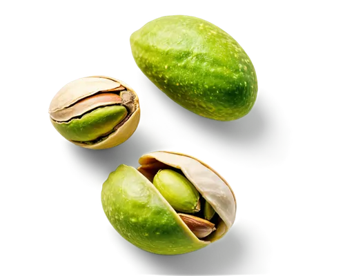 Pistachio nut, half-open shell, greenish-beige color, ridged texture, rounded shape, solo, soft focus, warm lighting, 3/4 composition, shallow depth of field, realistic, high-resolution detail.,pistac