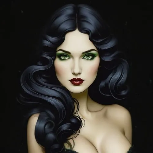 fantasy portrait,vampira,the enchantress,art deco woman,dita,vampire woman,medusa,fantasy woman,femme fatale,fantasy art,vampire lady,gothic woman,gothic portrait,queen of the night,sorceress,celtic q