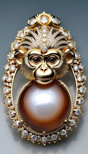 ormolu,ring with ornament,monkey god,aranmula,medallion,orangutan,brooch,goldkette,glass ornament,lalique,enamel,narasimha,mahakala,netsuke,circular ornament,ornament,gold crown,daruma,golden ring,kundan,Photography,General,Realistic