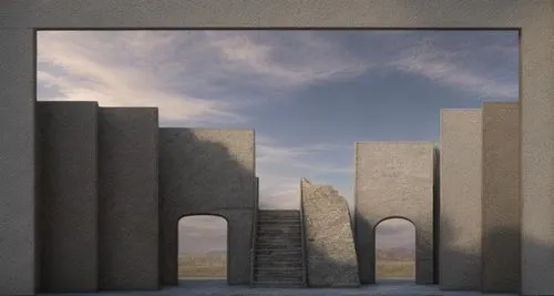 stonehenge,monument protection,dubai frame,concrete blocks,framing square,stone henge,3d rendering,concrete construction,arches,mausoleum ruins,egyptian temple,qasr azraq,stone arch,monolith,pillars,reinforced concrete,stucco frame,archway,tombs,temple of hercules,Common,Common,Natural